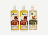 Organic Family Essential Oil Combo (2 Organic Groundnut + 1 Organic Coconut, 1L Each)