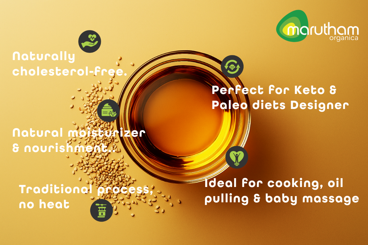 Organic Mega Kitchen Oil Pack – Groundnut, Gingelly & Coconut (5× 1L) (3 Groundnut + 1 Gingelly + 1 Coconut, 1L Each)