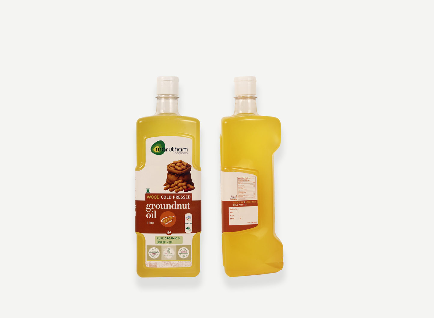 Organic Mega Kitchen Oil Pack – Groundnut, Gingelly & Coconut (5× 1L) (3 Groundnut + 1 Gingelly + 1 Coconut, 1L Each)